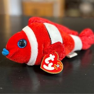Ty clownfish beanie baby Jester 2001